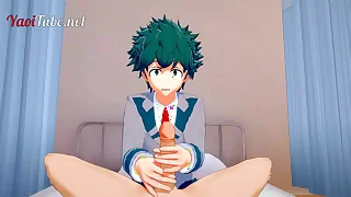 Boku No Hero Yaoi - Deku & Bakugou First Years upon the infirmary Handjob and Anal with cum inside
